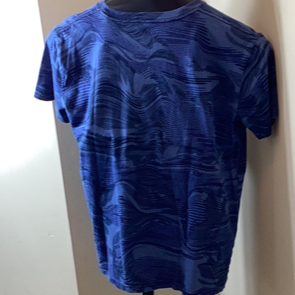 adidas Blue & White Unisex Athletic Short Sleeves T-Shirt - Picture 3 of 4